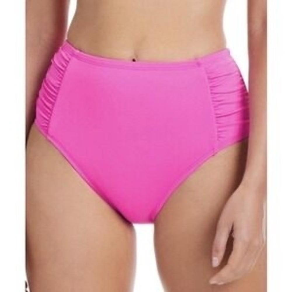 NWT Bleu Rod Beattie The Kore Shirred High Waist Bikini Bottom Dahlia size 6 $39